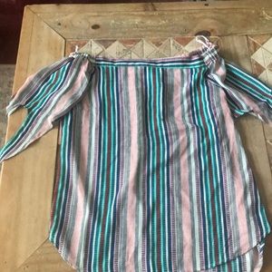 Off the shoulder striped top